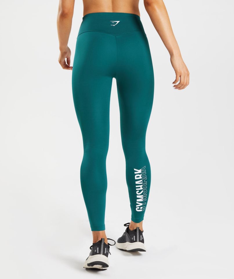 Legginsy Gymshark Fraction Damskie Turkusowe | PL 602XZB